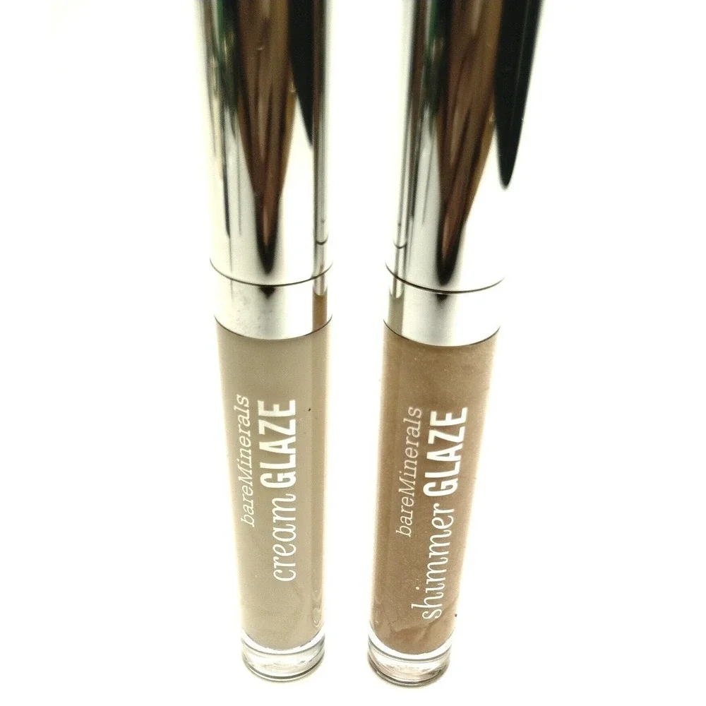 2pcs  BareMinerals lipGloss full size SHIMMER & CREAM GLAZE Coquette Womens glow